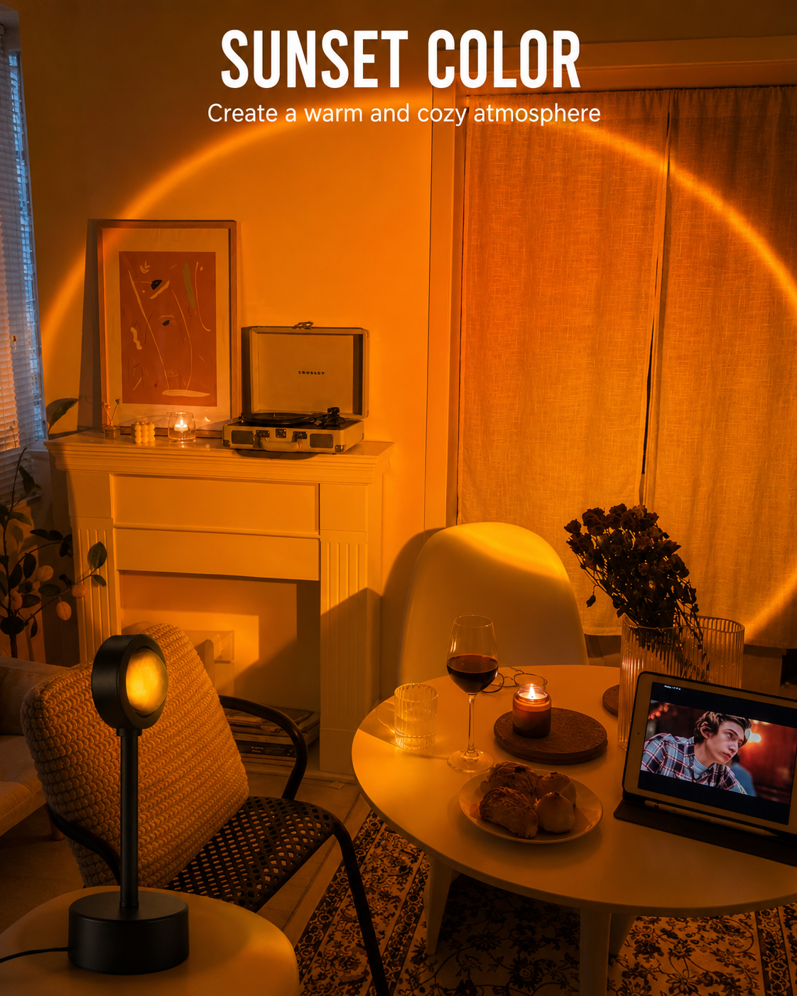 GoldenHour Sunset Projector - Warm sunset glow in living room